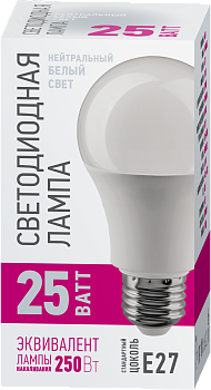 Лампа светодиодная 25вт OLL-A60-25-230-4K-E27-PROMO ОНЛАЙТ 32030
