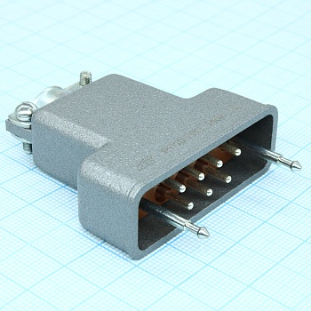 РП10-7 ЛП вилка с/к - Соединитель  низкочастотный, прямоугольный, внутреннего монтажа