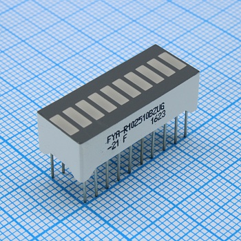 FYA-R102510BZUG-21 - 10 сегментный шкальный дисплей/желто - зеленый 25,4х10,1мм