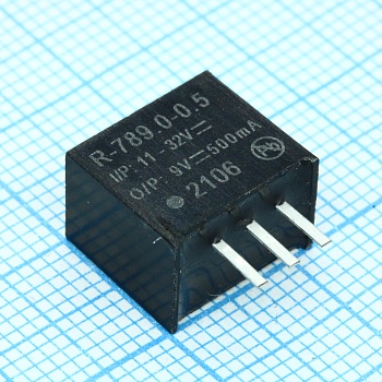 R-789.0-0.5 - Преобразователь DC/DC, без изоляции, вход 11-32В: выход 9В 0,5А 4,5Вт