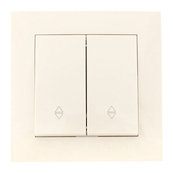 Валенсия выключатель 2-кл. 10А кремовый проходной PROxima EWV10-027-20