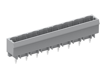 Вилочный разъем на плату 475211 - Вилочный разъем, горизонтальный, на плату, шаг: 7.5 мм, 11 полюсов, фиксация на плате пайкой, исполнение: стандартное, 500V, 12A, цвет: серый