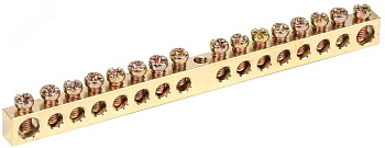 Шина PEN "земля-ноль" 6х9мм 16/1 (16групп/креп по центр) YNN10-16-100