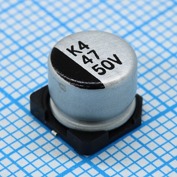 CK050M470F6BPKKKV00R - Конденсатор алюминиевый электролитический 47мкФ 50В ±20% (8 X 6.5мм) для поверхностного монтажа 170мА 5000час 105°С лента на катушке