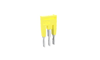 Соединительная перемычка TJA3.5-3 - Соединительная перемычка, втычная, изолированная, 3 полюса, для серий клемм: TP/TU/TC, шириной 3,5 мм, цвет: желтый