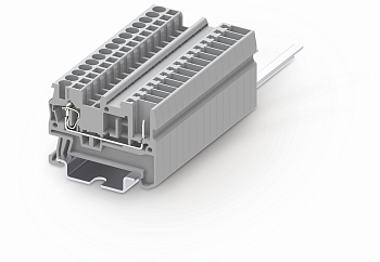 Проходная клемма TC2.5-2-1-GY - Проходная клемма, для подключения разъема, тип фиксации провода: пружинный, номинальное сечение: 2,5 мм кв., 24A, 500V, ширина: 5,2 мм, цвет: серый, тип монтажа: DIN 35