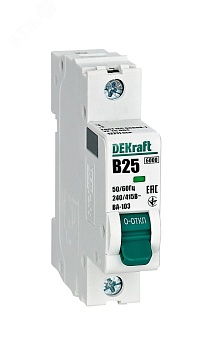 Dekraft Автоматический выключатель 1Р 25А х-ка B ВА-103 6кА