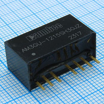 AM3GU-1215SH30JZ - DC/DC, 3Вт, вход 4.5В...36В, выход 15В/0.2А, изоляция 3000В -40…+85°C