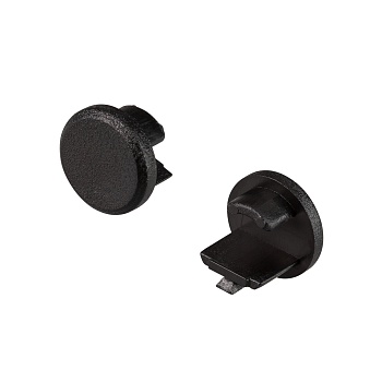 Заглушка для ROUND-D10.5 BLACK глухая 033037 - Заглушка чёрная пластиковая для профиля ROUND-D10.5. В комплекте 2 заглушки, цена за комплект.