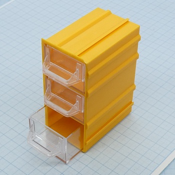 Бокс для р/дет К- 4 прозрачные/цветн - Пластиковый контейнер для хранения крепежа, радиоэлектронных комплектующих, любых небольших деталей