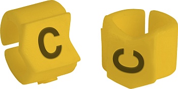 brd333412 - SCNG-23-C клипсы жёлтые, 50шт/упак, для провода 5,9-8,5мм диаметра, легенда C