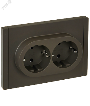 Розетка 2-м СП FORTE&PIANO FP323 16А с заземл. защ. шторки безвинт. крепл. сер. IEK FP-R24-16-1-K03