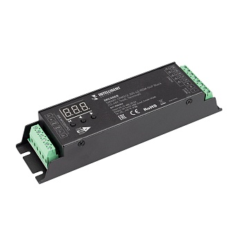 INTELLIGENT ARLIGHT Декодер SMART-DMX512-305-63-RDM-SUF Black (12-48V, 5x4A, Terminal) 036244 - Декодер DMX512 для трансляции DMX512 сигнала ШИМ(PWM) устройствам. Питание 12-48VDC. 2 каналов, ток нагрузки 5x4A, мощность нагрузки 240-960W. Входной сигнал D