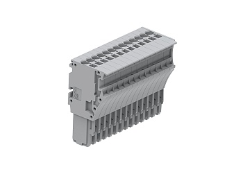 Вилка штекерная 2150-113 - Вилка штекерная для клемм с разъемом, тип фиксации провода: пружинный, 13 полюсов, мм кв., 13,5A, 500V, цвет: серый