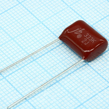 JFB02J333K100000B - Конденсатор металлоплёночный полиэтилентерефталатный 0.033мкФ 630В ±10% (14х6.3х9.5мм) шаг выводов 10мм 85°С россыпь