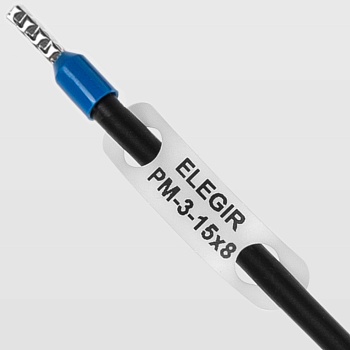 Маркер продеваемый PM-3-15x8 W - Продеваемый маркер, для провода сечением 6 мм кв., диаметром до 5,2 мм, размер 15х8 мм, цвет белый, в упаковке 2100 маркеров