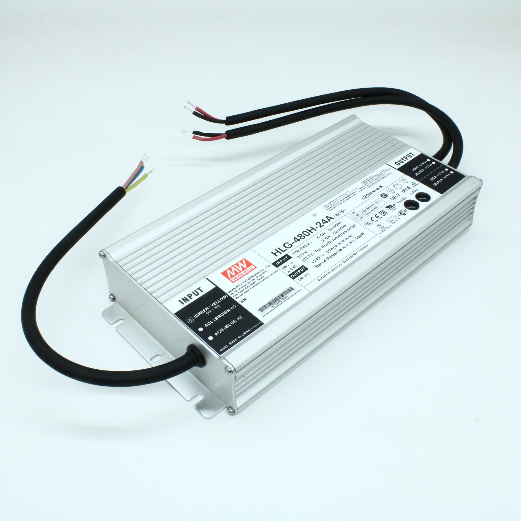 HLG-480H-24A - Источник электропитания светодиодов 480Вт в корпусе с 7 выводами