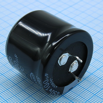 LHE101M2W3025CZVG2S00 - Конденсатор алюминиевый электролитический 100мкФ 450В ±20% (30 X 25мм) защелкиваемые выводы 10мм 0.75Ом 600мА 3000час 105°С