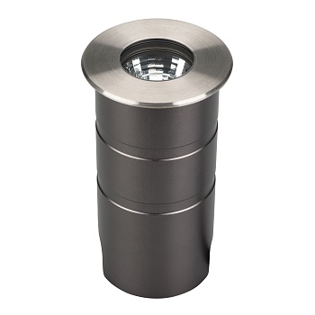 Светильник LTD-GROUND-R65-6W Warm3000 (SL, 24 deg, 230V) 026449 - Встраиваемый светодиодный светильник для грунта и пола. Мощность 6Вт, световой поток 327лм, цвет ТЕПЛЫЙ 3000К. CRI(Ra)>80, угол 24°. Круглый влагозащищенный корпус IP67, нержавеющая сталь. 