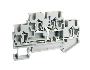 Этажная клемма UJ5-2.5/2-2DX250 - Этажная клемма, с диодом, с LED 250V, тип фиксации провода: пружинный, номинальное сечение: 2,5 мм кв., 26A, 500V, ширина: 5,2 мм, цвет: серый, тип монтажа: DIN 35