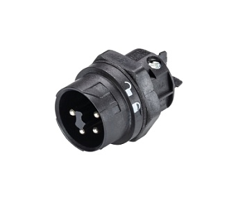 Разъем RST16I5/4S S1 M03 SW - Вилочный разъем в панель М20, IP68(69k), 4 полюсов, цвет: черный, номинальные характеристики: 250/400V+PE 16A, серия gesis RST MINI