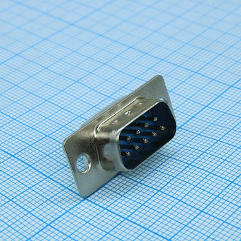 DS1034-09MUNSISS - Разъем D-Sub, вилка на плату 9 контактов вертикальный / синий