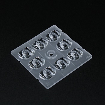 AJST50D8LEDT3M - Групповая квадратная линза на 8 светодиодов 5050/3535/3030 , диаграмма T3M,  50x50mm   H:4.79mm, PC