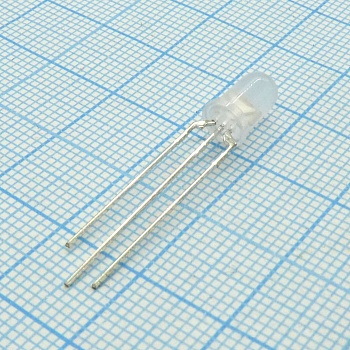 L-59SURKSGW - Светодиод 5мм/красный/630нм/600-1200мкд - зеленый/568нм/200-600мкд/белый матовый/60°