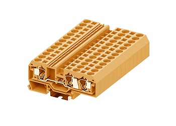 Проходная клемма 210952 - Проходная клемма, TA10-1-2, 3 точки подключения, тип фиксации провода: пружинный, номинальное сечение: 10 мм кв., 57A, 800V, ширина: 10 мм, цвет: оранжевый, тип монтажа: DIN 35