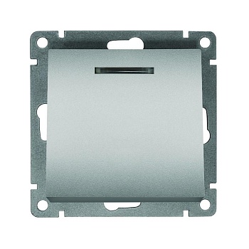 Выключатель 1-кл. СП Афина 10А IP20 с подсветкой механизм серебр. A0121-S