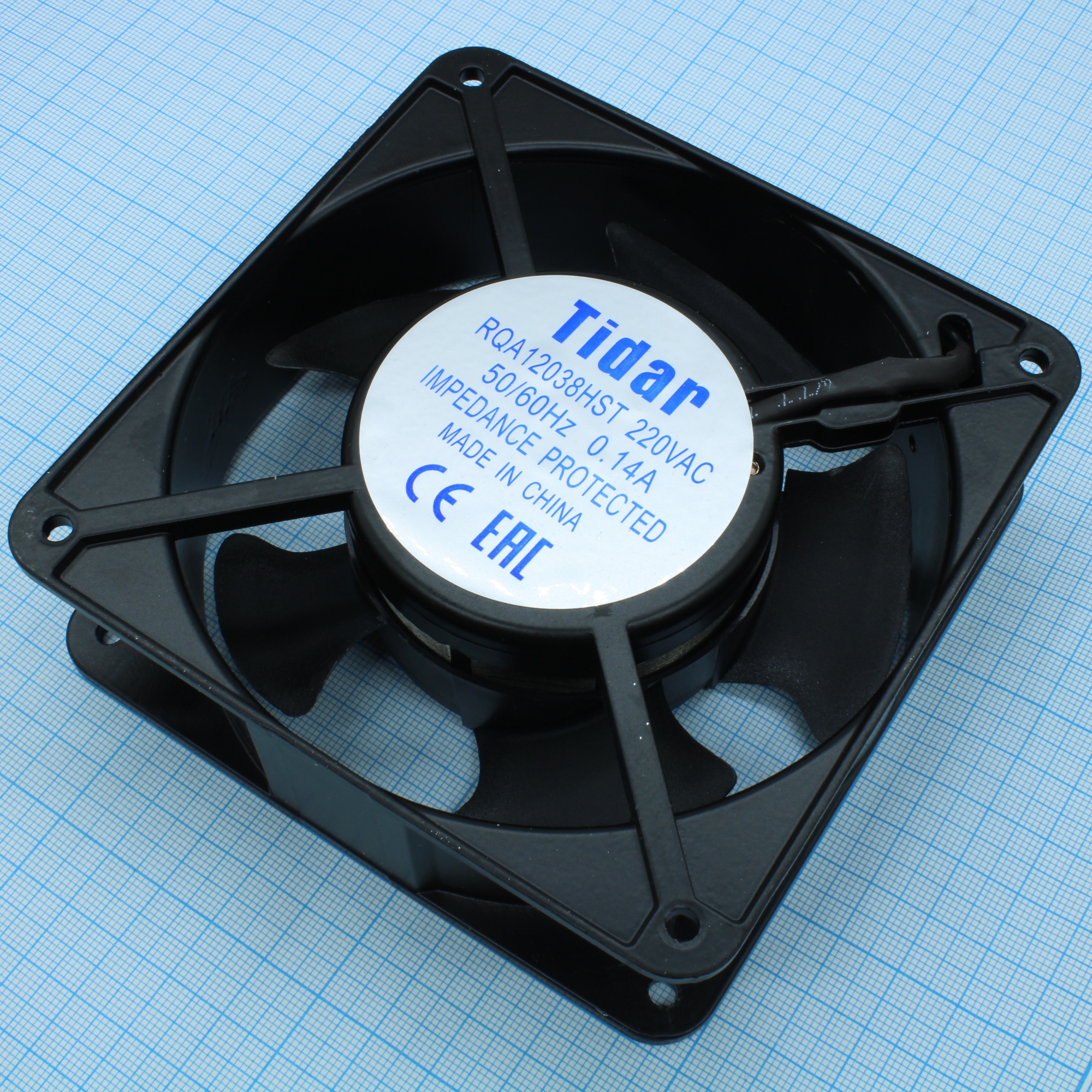RQA 12038HST 220VAC - Вентилятор 220В AC, 2650об/мин, 120x120x38, 152.1м3/час, 42дБ, подшипник скольжения, тип вывода - клемма