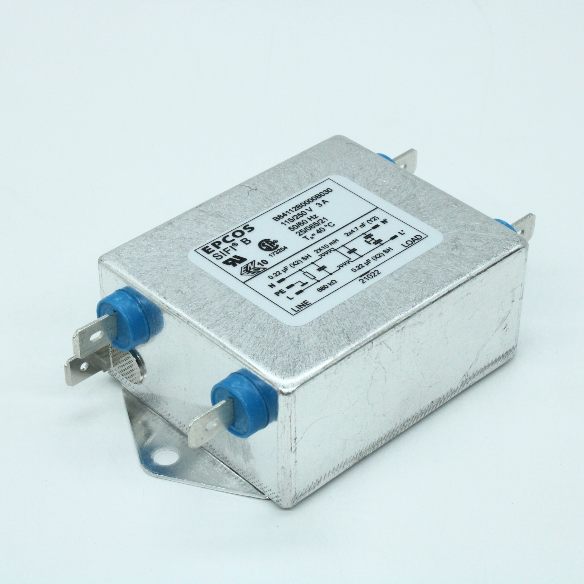B84112B0000B030 - Однофазный сетевой фильтр 50/60Гц 3А/250В монтаж на фланец