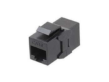 Адаптер проходной (coupler) Keystone Jack RJ45 (8P8C) кат.6 4 пары CA2-KJ-C6-BK черн. 444915