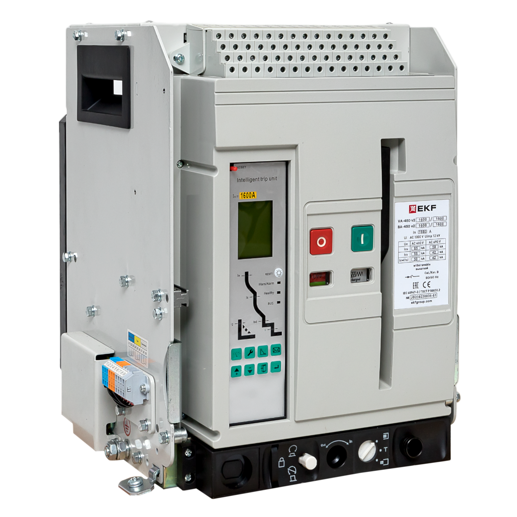 Выключатель автоматический ВА-450 1600/1250А 3P 65кА выкатной v2 EKF(кр.1шт)