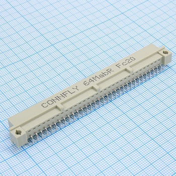 DS1118-64M0R13 - Разъем (вилка)  DIN 41612 тип B 64pin (2х32), шаг 2.54мм двухрядный угловой (ряд А)