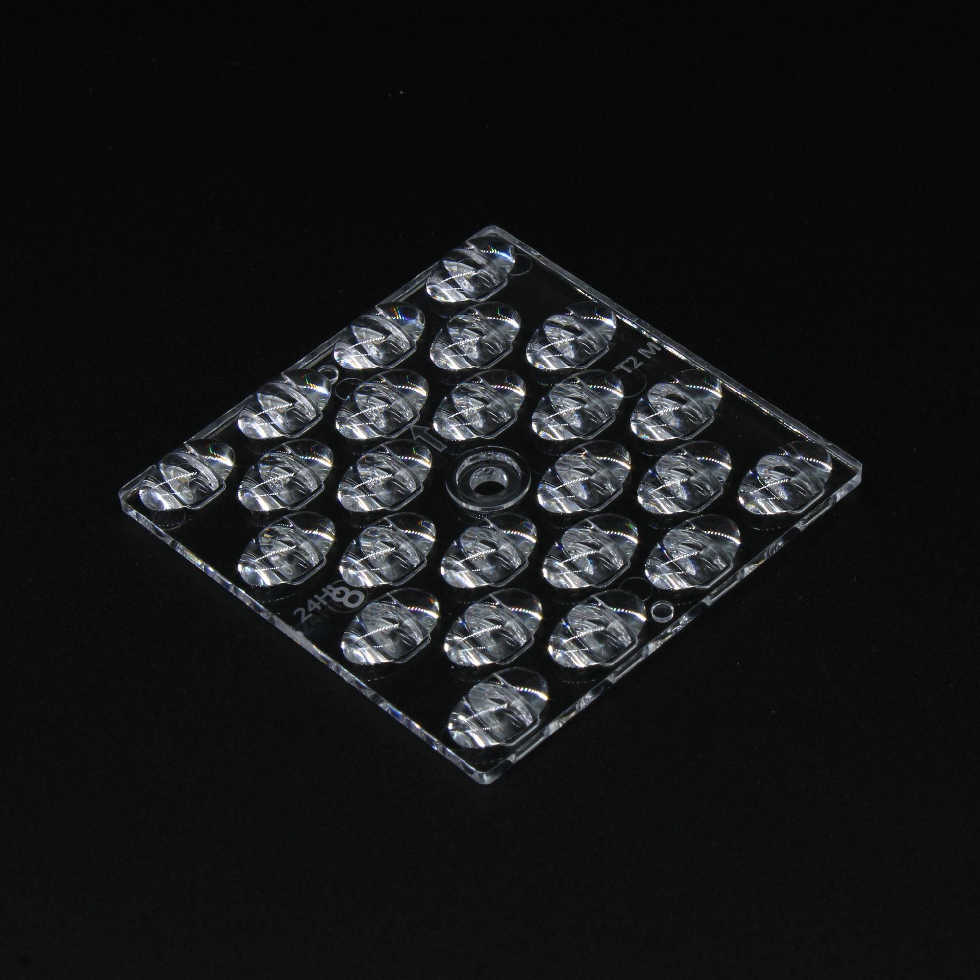 ALST50D24LEDT2M-D - Групповая квадратная линза на 24 светодиода 3030/2835 эфф=93%, диаграмма T2M-D, 50x50mm   H:4.09mm, PC