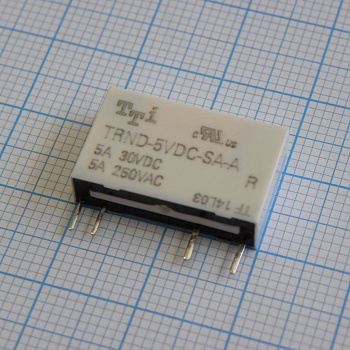 TRND-5VDC-SA-A-R - Катушка: 5 В 0,12 Вт 208 Ом Контакты: 1 замыкающий 5 А 250 В перем. Материал: AgNi Габариты 20х5х12,5 мм