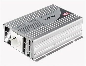 TS-400-248B - DC-AC, 400Вт, Рпик=800Вт, Uвх=42…60В DC, Uвых=230В АС 50Гц, КГИ<3%, изоляция 3000В AC, в кожухе 205х158х67мм, -10…+60°С