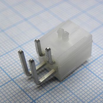 39301040 - Разъем типа провод-плата, угловой, 4.2 мм, 4 контакт(-ов), Штыревой Разъем, Серия Mini-Fit Jr 5569