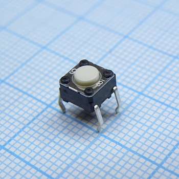 B3F1000 - Кнопка тактильная 6х6 h=4.3мм (3.4мм+толкатель 0.9мм) 0.98N 0,05A 24В