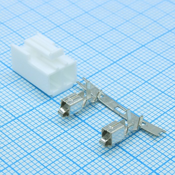 PHU2-02 PITCH 3.96 MM+TERMINAL - Разъем питания 2 контакта, гнездо на кабель, шаг 3,96мм