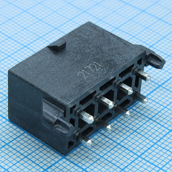 768290008 - Соединитель HDR 8контактов шаг  5.7мм монтаж в отверстие серия Mega-Fit лоток