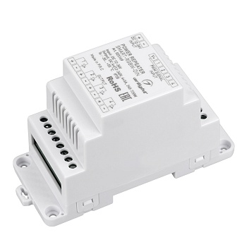Усилитель SMART-RGBW-DIN (12-36V, 4x5A) 025169 - RGBW-усилитель для установки на DIN-рейку. Питание 12-36VDC. 4 канала, ток нагрузки 4x5A, мощность нагрузки 240-720W. Размер 115x48x67 мм.