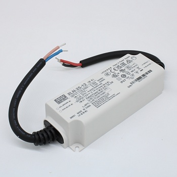 XLN-25-12 - AC-DC LED-драйвер, CV, 25.2Вт, вход 100…305В AC, 47…63Гц, выход 12В/2.1А, изоляция 3750В AC, IP67, 114х44х32мм, -25…+85°С