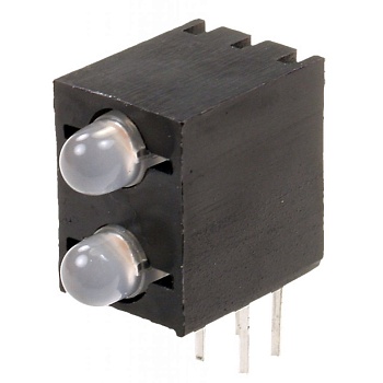 L-130WCP/2EGW - Светодиодный модуль 2хLED 3мм красный/625нм/8-30мкд/ - зеленый/525нм/8-25мкд/белый матовый/60°