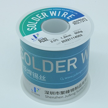 Припой 60/40 ROL1 2% флюса 1,2мм 500гр - Припой трубчатый ПОС-60 с галогеносодержащим неактивным флюсом ROL1, d 1,2мм, 500 г