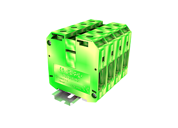 Заземляющая клемма TU70-2-PE - Заземляющая клемма, тип фиксации провода: винтовой, номинальное сечение: 70 мм кв., ширина: 20,4 мм, цвет: желто-зеленый, тип монтажа: DIN 35