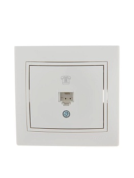 Розетка телефонная 1-м СП Mira RJ11 бел./бел. 701-0202-137