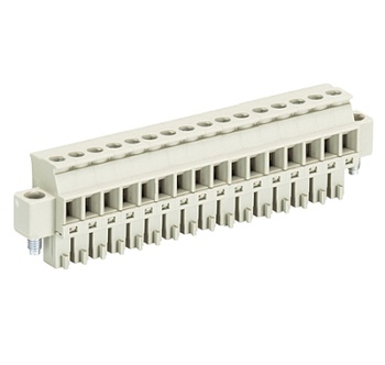 Розетка Wiecon 8813 B / 16 VR F OB - Розеточный разъем, прямой, на кабель, с монтажными фланцами, шаг 3,81 мм, 16 полюсов, номинальное сечение: 1,5 мм кв., винтовая фиксация провода, 250V, 8А, без маркировки, цвет: серый, серия 8813 B VRF