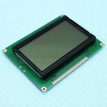 WG12864A-YGH-V#N - ЖКИ графич, 128 x 64, STN Серый Positive/Transfl, подсв. LED Ж-Зел, VDD = 5V, 6 o`cl, -20...+70C